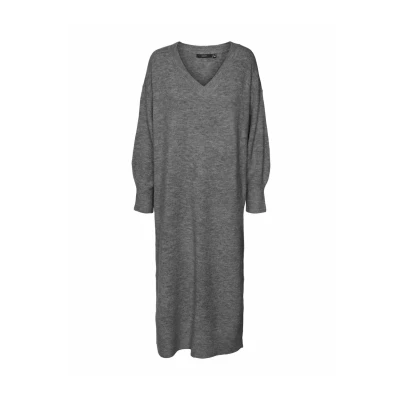 Abbildung von Vero Moda Vmjupiter MIDI Strickkleid, Damen, Größe: XS, Medium grey melange