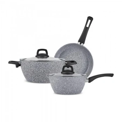 Abbildung von Karaca Topf Set Gris Biogranite Kochgeschirr Set, 5 Teilig