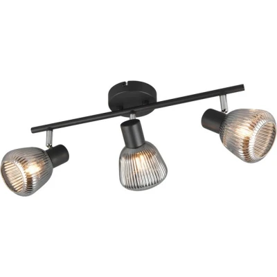 Abbildung von Trio Leuchten Spotbalken Tarifa 862800332, Metall Schwarz matt, Glas Chrom bedampft, exkl. 3x E14