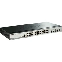Abbildung von D Link DGS 1510 28X/E, 28 Port Smart Managed Gigabit Stack Switch (24x 10/100/1000 Mbit/s Ports, 4x 10G SFP+) Nur EU Netzkabel