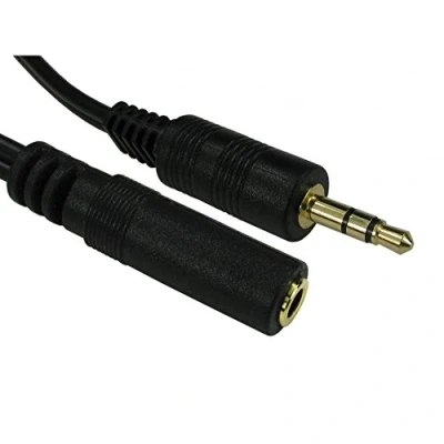 Abbildung von 5m 3.5mm Jack Verlängerungskabel Premium Qualität / 24k Gold überzogen/Audio/Stereo/Männlich zu Weiblich