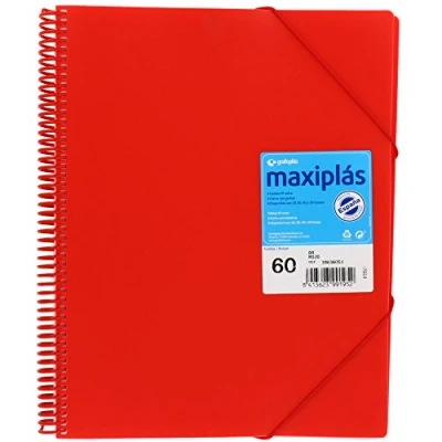 Abbildung von Grafoplás 39836051 carpeta Spiral mit 60 Hüllen A4 Umschlag, Rot
