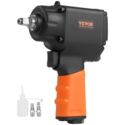 Abbildung von VEVOR Druckluft Schlagschrauber Max. Lösemoment 935,5Nm, Vierkant 0,95cm (3/8Zoll) Betriebsdruck 8,3bar Leerlaufdrehzahl 10000 U/min Druckluftschrauber zum Anziehen und Lösen von Schrauben