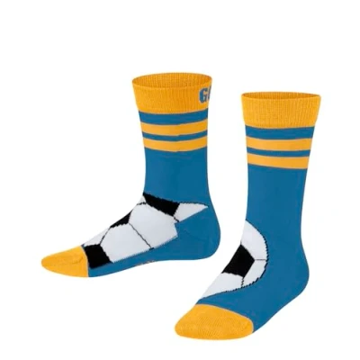 Abbildung von FALKE Unisex Kinder Active Soccer K SO Baumwolle Funktionsmaterial Gemustert 1 Paar Socken, Blau (Regatta 6160), 23 26