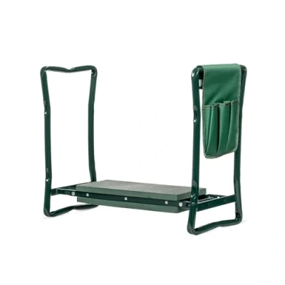 Abbildung von Valle Verde 2in1 Kniebank für Gartenarbeit, Sitzbank, Kniekissen, Pflanzhocker Mit Schaumkissen, Werkzeugtasche, Klappbar Gepolstert, Gelenkschonend Bis 150kg Belastbar, 59 x 27,5 49 cm