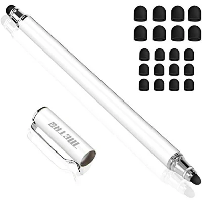 Abbildung von Metro 2 in 1 Eingabestift für Tablet, feine Spitze, kapazitiver Touchscreen, + 20 Ersatzspitzen Smartphones, Tablets, iPhone, iPad, Samsung Galaxy Huawei (weiß)
