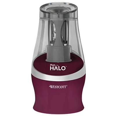 Abbildung von Westcott E 55052 00 iPoint HALO Batteriebetriebener Anspitzer, dunkelrot