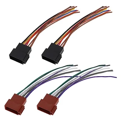 Abbildung von eMagTech 2 Sätze 16 Polig auf ISO Adapterkabel Buchse Autoradio Stecker Kabelbaum Kabel Ersatzstecker Adapter
