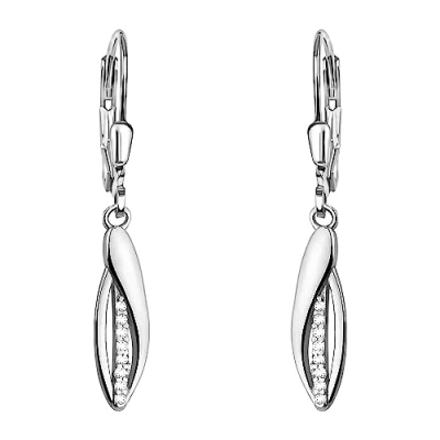 Abbildung von SOFIA MILANI Damen Ohrringe 925 Silber mit Zirkonia Steinen Oval Ohrhänger E2164