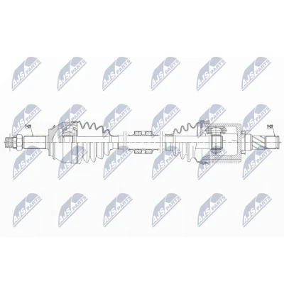 Abbildung von NTY NPW NS 150 Antriebswelle Vorderachse links 670 Automatikgetriebe NISSAN: Qashqai 2, RENAULT: Kadjar