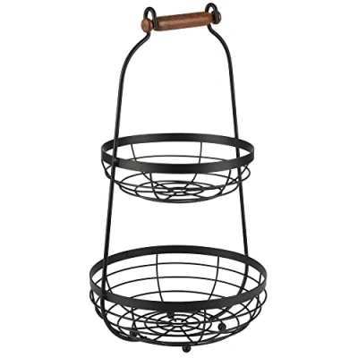 Abbildung von APS Etagere &quot;2 stufige Etagère&quot;, mit Holgriff, Ø 26 cm, 2 stufig, vielseitig einsetzbar