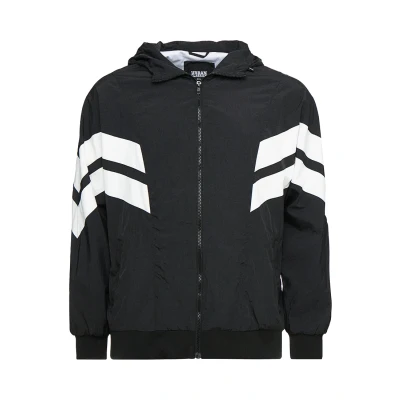 Abbildung von Urban Classics Crinkle Panel Track Jacket Leichte Jacke, Herren, Größe: 4XL, Black/white