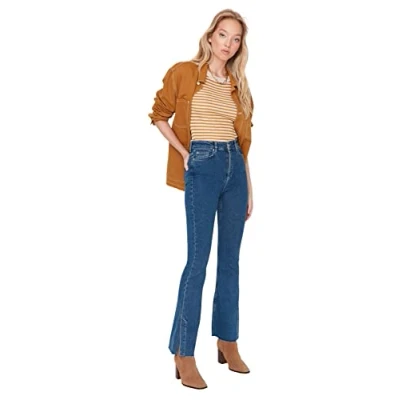 Abbildung von TRENDYOL Frau Care Hoher Bund Flare Leg Flared Jeans