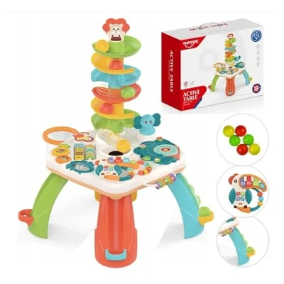 Abbildung von COIL Spieltisch Lerntisch, Baby Aktivitätstisch Spielzeug, Interaktive Kugelbahn, Kugelrutsche, Lernspielzeug, Ball Safari