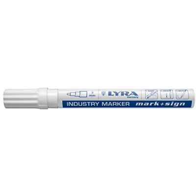 Abbildung von Lyra Industriemarker mit Kugel weiß (10 Stk.)