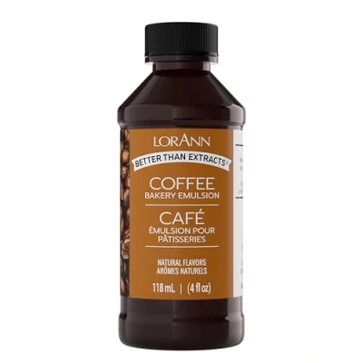 Abbildung von Lorann Bakery Emulsion Coffee / Kaffee Backemulsion Lebensmittelaroma Ideal zum Backen von Kuchen Keksen Plätzchen und für Füllungen wie Zuckerguss Desserts 118ml