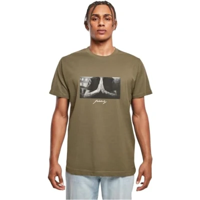Abbildung von Mister Tee PRAY Tshirt print, Herren, Größe: Small, Olive
