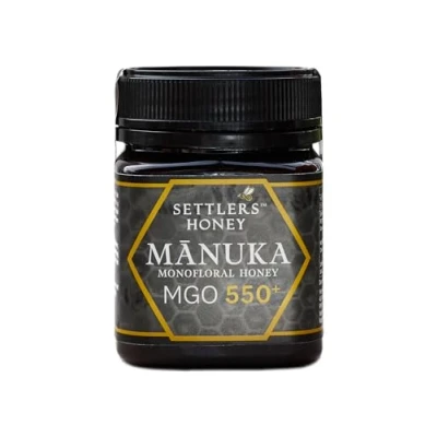 Abbildung von Settlers Manuka Honig MGO 500+ produziert und abgefüllt in Neuseeland 250g zertifiziert 100% purer