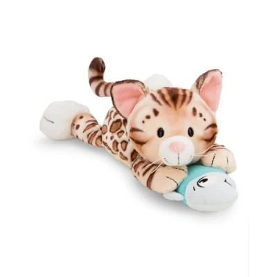 Abbildung von Nici Kuscheltier Homies GREEN, Katze Bengal &amp; Fisch 30 cm liegend