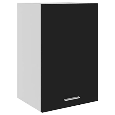 Abbildung von vidaXL Hängeschrank 2 Regalböden Küche Schrank Einbauküche Küchenzeile Küchenmöbel Oberschrank Küchenschrank Schwarz 39,5x31x60cm Holzwerkstoff