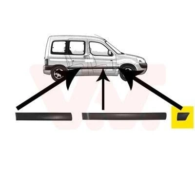 Abbildung von VAN WEZEL 4051422 Zier /Schutzleiste, Kotflügel vorne rechts PEUGEOT: Partner I Combispace kfzteile, kfzteile24, bandel online, bandel, atp autoteile,