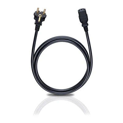 Abbildung von Oehlbach Powercord C13 / 500 Netzkabel mit Schukostecker &amp; Kaltgerätekupplung VDE geprüft, hochflexibel, hervorragende Kontaktsicherheit 5 m schwarz