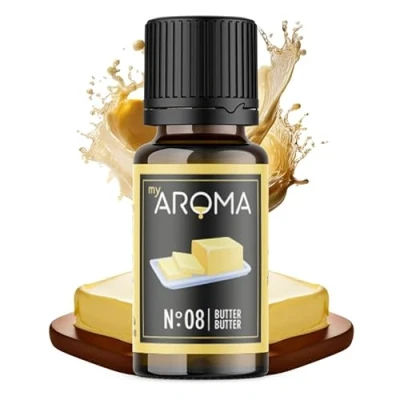 Abbildung von myAROMA Flavour Drops, Butter 10ml, Natürlich Liquid Aroma ohne Künstliche Farbstoffe, Vegan Zuckerfreie Schokodrops, Kalorienfrei Lebensmittelaroma zum Backen, Essen und Trinken, No. 08