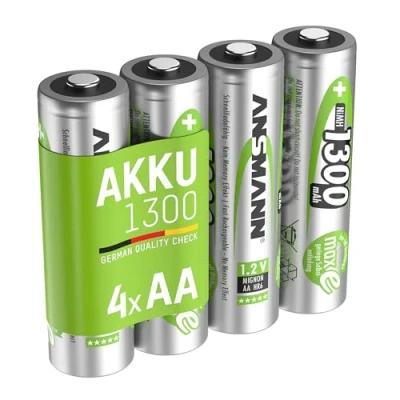 Abbildung von ANSMANN Akku AA Mignon 1300mAh 1.2V NiMH. 4 Stück. wiederaufladbar mit maxE