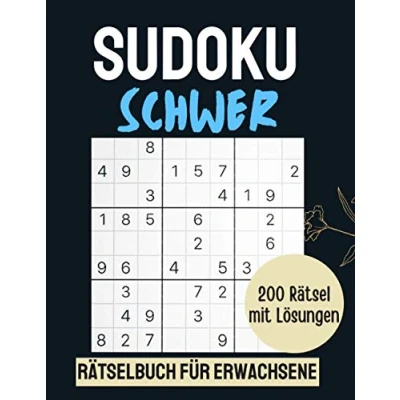 Abbildung von Sudoku Rätselbuch für Erwachsene SCHWER: 200 Großdruck Rätsel mit Lösungen kleine Geschenke opa und oma zu weihnachten Gedächtnistraining Senioren