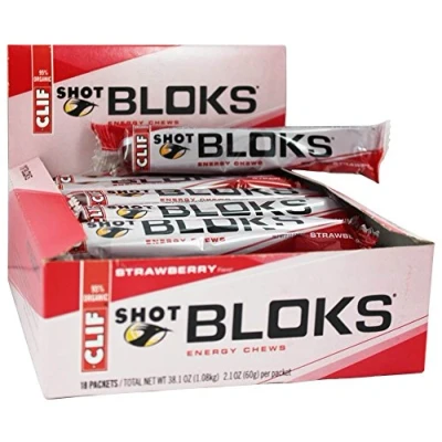 Abbildung von Clif Bar Shot Bloks Electrolyte Chews Strawberry Flavor 18 x 6