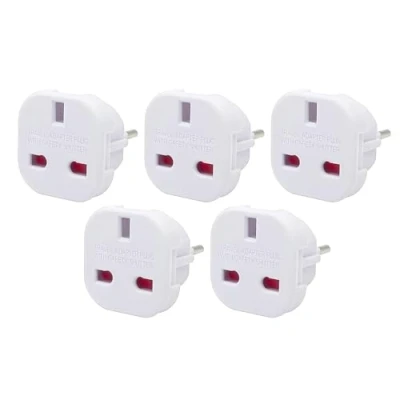 Abbildung von UK auf EU Reisestecker Adapter, 3 Pin zum Deutschland/Europa 2 Stecker Adapterstecker für Spanien, Frankreich, Portugal, Niederlande, Griechenland, Polen, Türkei