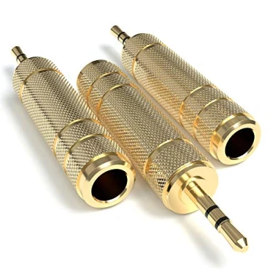 Abbildung von JAMEGA Klinke Adapter 3.5mm auf 6.35mm 3 Stück 6,35 mm Klinken Buchse 3,5 Klinkenstecker AUX Stereo Audio mit Vergoldeten Kontakten für Kopfhörer, Lautsprecher, Gitarre