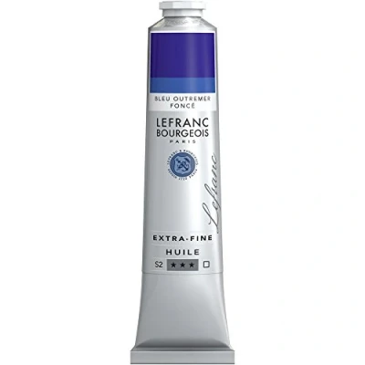 Abbildung von Lefranc Bourgeois 405164 extra feine Ölfarbe in Künstlerqualität aus hochwertigen Pigmenten, lebendige Farben, hohe Lichtechtheit, 200ml Tube Ultramarin Dunkel