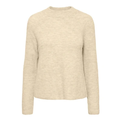Abbildung von Pieces Pcellen Oneck Strickpullover, Damen, Größe: 40, White pepper