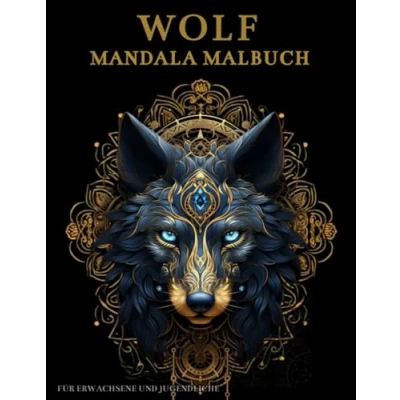 Abbildung von Wolf Mandala Malbuch Für Erwachsene und Jugendliche: Niedliche mit Mandalas Blumen: Anti Stress Geschenke Stressabbau Entspannung