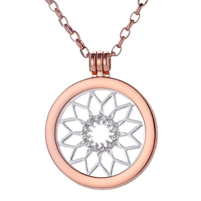 Abbildung von Morella Kette mit Anhänger Halskette 70 cm roségold MünzAnhänger 33 mm (2 tlg), inkl. austauschbarem Coin, roségold, im Samtbeutel
