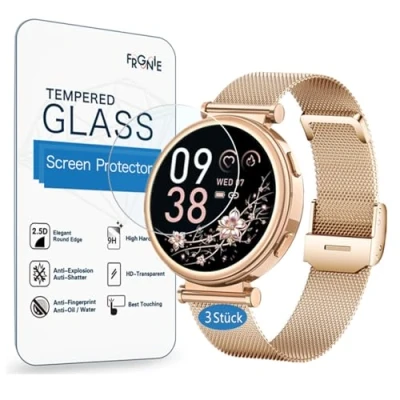 Abbildung von Frgnie Schutzfolie Kompatibel für Sanorum Smartwatch Damen (3 Stück) I109 Smart Watch 1,27 Zoll Hartglas Displayschutz