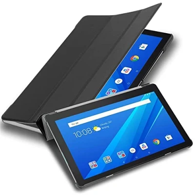 Abbildung von Cadorabo Hülle kompatibel mit Lenovo Tab M10 (TB X505F) Nicht für HD, FHD, FHD Plus, HD2 Tablethülle ohne Auto Wake Up aus Kunst Leder Flip Cover in Schwarz