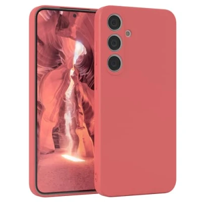Abbildung von EAZY Case Silikonhülle für Samsung Galaxy S24 Plus Hülle Silikon Rot weich stoßfeste Handyhülle Schutzhülle mit Kameraschutz Dünn Premium Schutz Cover Phone Bumper in Hellrot