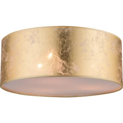 Abbildung von Globo Deckenleuchte Wohnzimmer Deckenlampe Rund Textil gold 40 x 18 cm