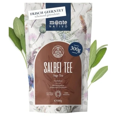 Abbildung von Salbeitee Monte Nativo (300 g) Salbei Tee schonend getrocknet zur jeder Zeit 100% rein und natürlich lose als Kräutertee oder Geschenk Früchtetee