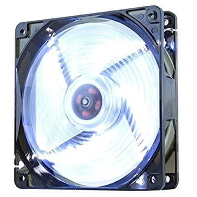Abbildung von NOX COOLFAN NXCFAN120LW 120mm PC Box Lüfter, 9 durchscheinende Klingen, langlebige Lager, 4 LEDs, leise, 3 und poliger Stecker, weiß schwarz