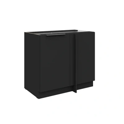 Abbildung von Küchen Preisbombe Eckunterschrank 105 cm Küche SIENA Schwarz Küchenzeile Küchenblock Einbauküche