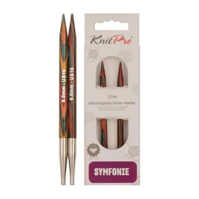 Abbildung von KnitPro 20421 wechselbare Nadelspitzen Symfonie Holz kurz, 6,00 mm