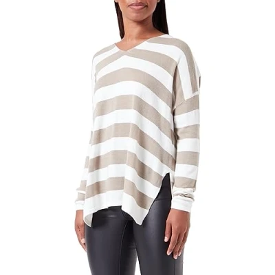 Abbildung von ONLY Pullover Damen, Weathered Teak/Stripes:Cloud Dancer, S