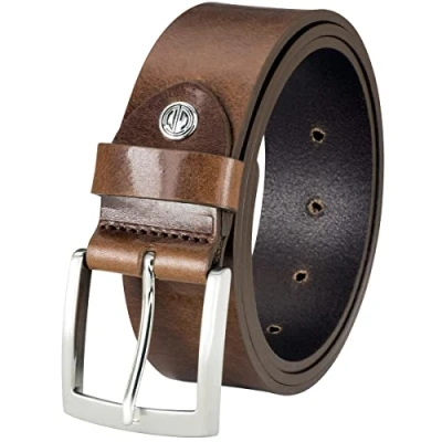 Abbildung von LINDENMANN Leder Gürtel Herren, Jeans Herren 40 mm breit, Jeans, Vollrindleder braun, Farbe/Color:braun, Size US/EU:Bundweite 115 cm Gesamtlänge 130 W 45.5 XXL