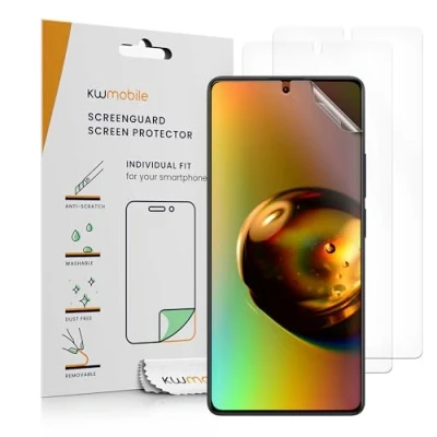 Abbildung von kwmobile 3X Displayschutzfolie kompatibel mit Xiaomi Redmi Note 13 Pro 4G Folie klare Schutzfolien Set in transparent