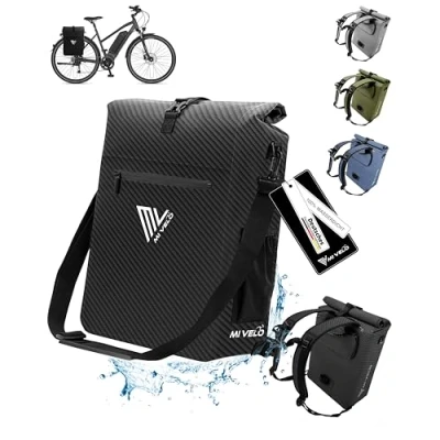 Abbildung von MIVELO Fahrradtasche 3in1 Gepäckträgertasche, Rucksack für Fahrrad Gepäckträger wasserdicht