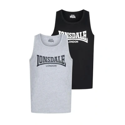 Abbildung von Lonsdale 2 PACK Top, Herren, Größe: Medium, Black marl grey