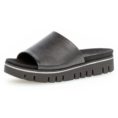Abbildung von Gabor Pantolette hoch, Damen, Größe: 38, Schwarz Leder